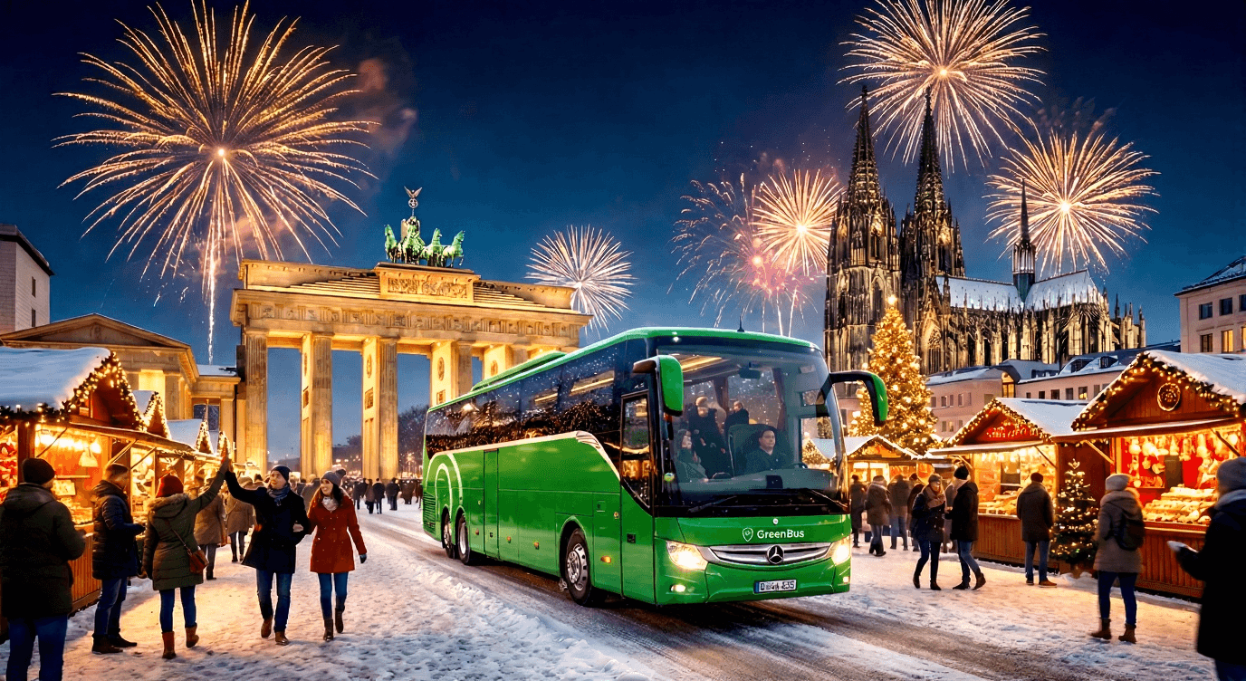 Top 10 places in Germany to celebrate New Year 2026 — festive cities, fireworks and winter atmosphere with GreenBus